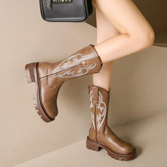 retro Classic Western Cowgirl Boots