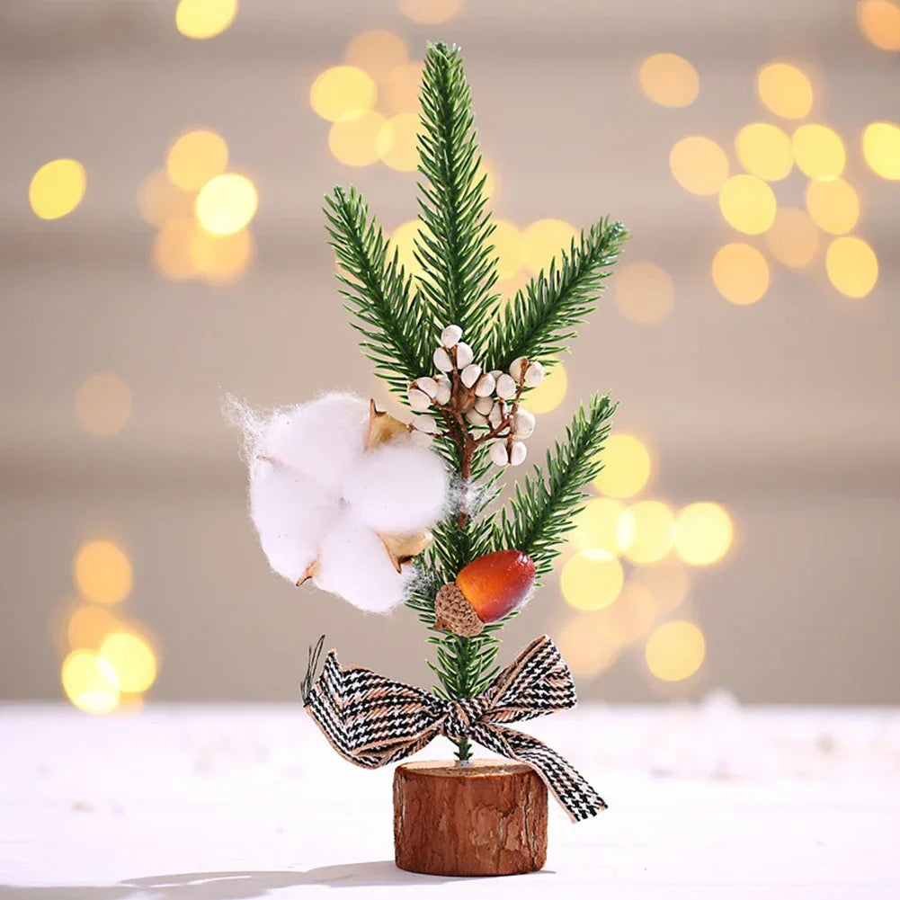 Christmas Tree Ornaments Snow Pine Tree 2024 Christmas Decorations for Home Desktop Xmas New Year Gift DIY Crafts