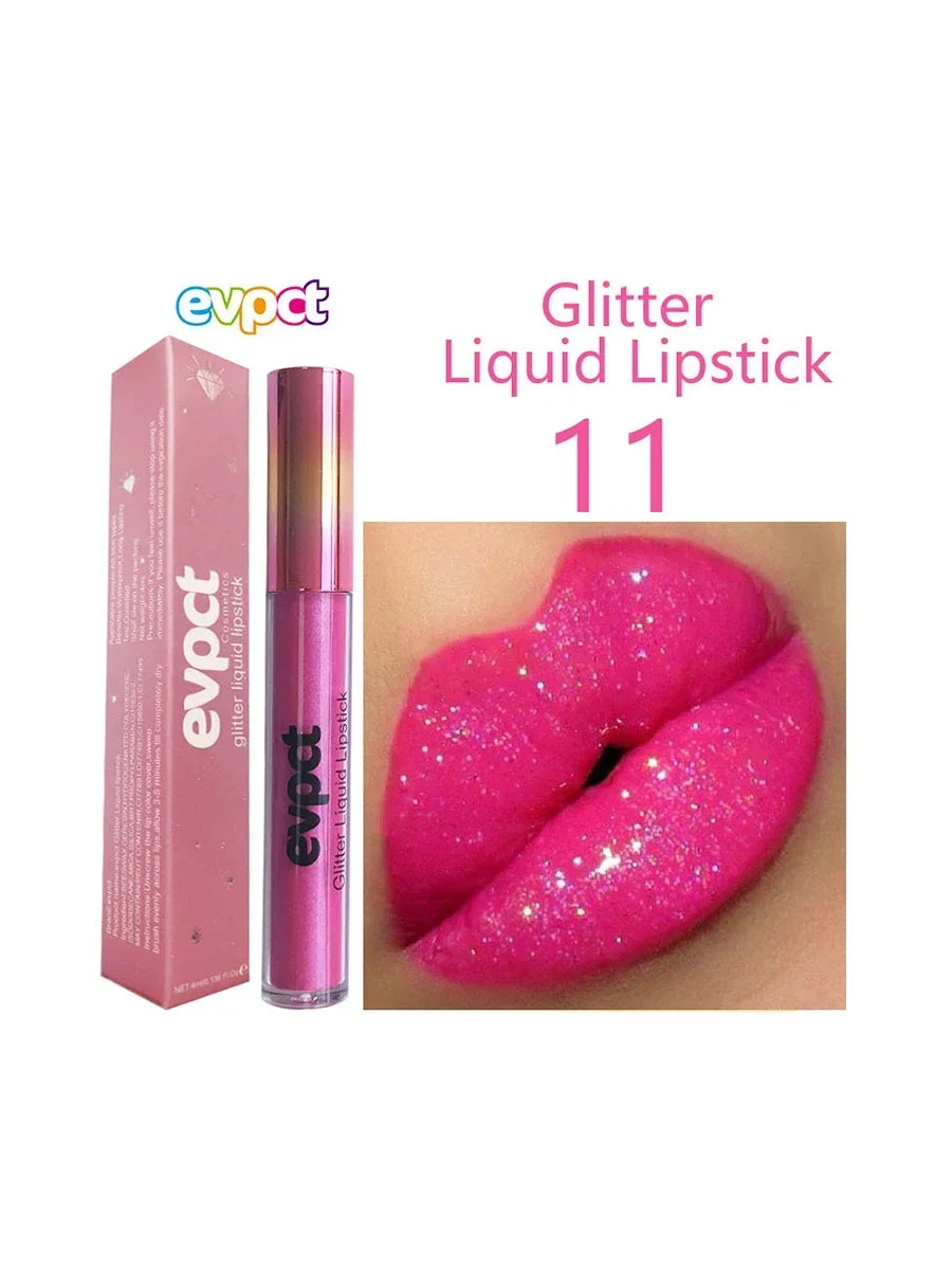 Matte Glitter Liquid Lipsticks Diamond Shiny Lip Gloss Waterproof Long Lasting Pearl Lipgloss Women Lip Tint Makeup Cosmetics