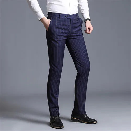 Autumn New Solid Business Casual Suit Pants Men Clothing Simple All Match Formal Wear Office Trousers Straight Men Pants 29-38