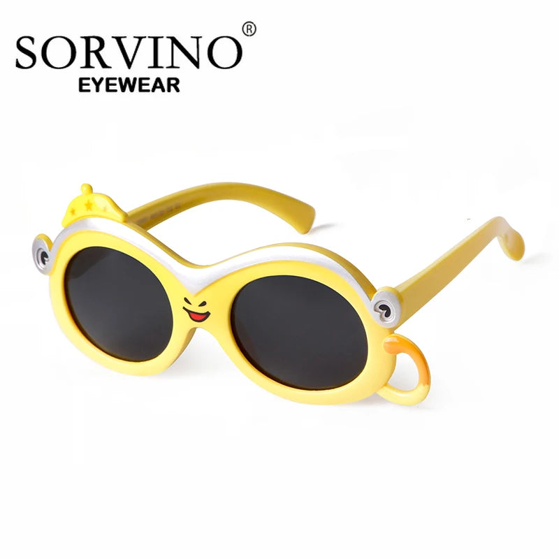 Cute Monkey Polarized Sunglasses Kids UV400 Shades Colorful TR90 Frame Child Gilrs Boys Sun Glasses For 3-10 Years Old