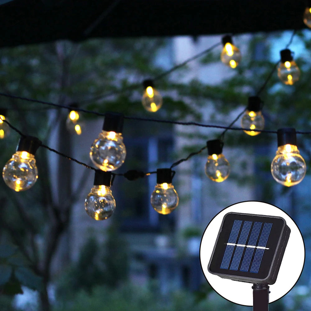 Outdoor String Light Solar LED Festoon Fairy Lights Street Garland