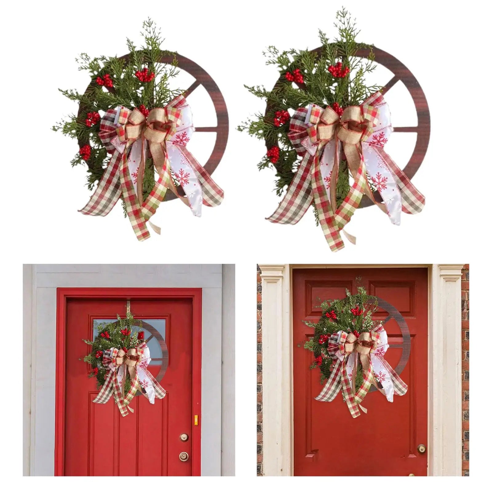 Front Door Christmas Wreath Spring Summer Props Artificial Greenery Wreaths