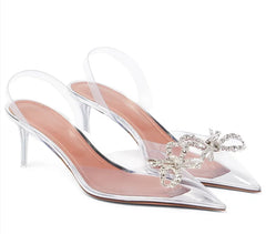 Brand Fashion Transparent PVC Women PHigh heels  Elegant Summer Office Lady Shoes