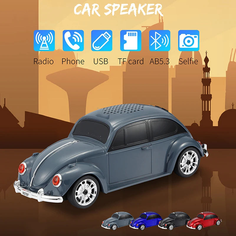 Small Car Speaker With Lights 3D Surround Music Player Portable Support TF Card U Disk Flash Drive For Playback