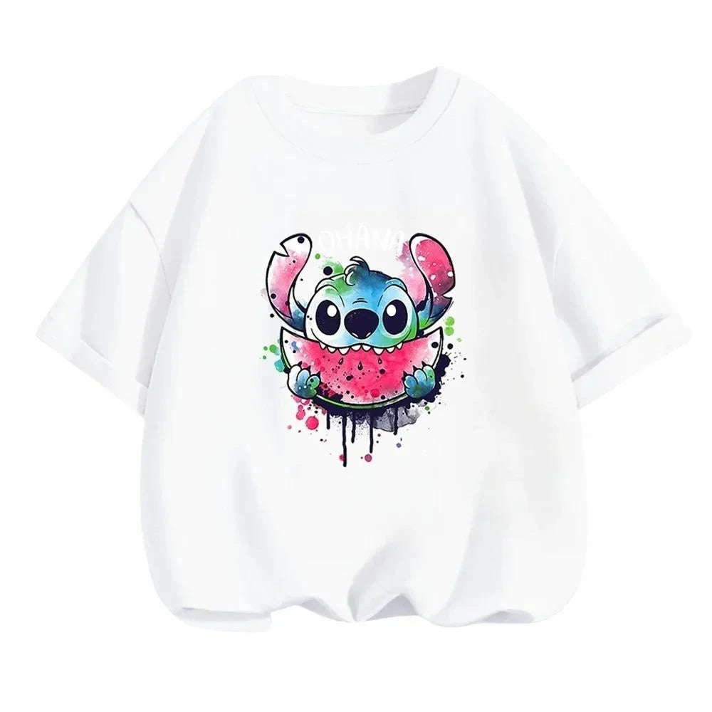 Boy Kids T Shirts Stitch Clothes Girl T-shirt Boys Trucksuit Children Sonic Short Sleeve Tops Summer Girls Top Clothing