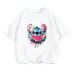 Boy Kids T Shirts Stitch Clothes Girl T-shirt Boys Trucksuit Children Sonic Short Sleeve Tops Summer Girls Top Clothing