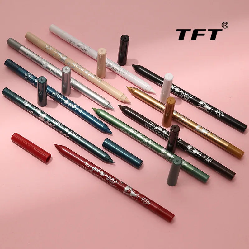 Waterproof Eyeliner Gel Pen Colourful Cosmetic Pigmented Make up Eyeliner Pencil