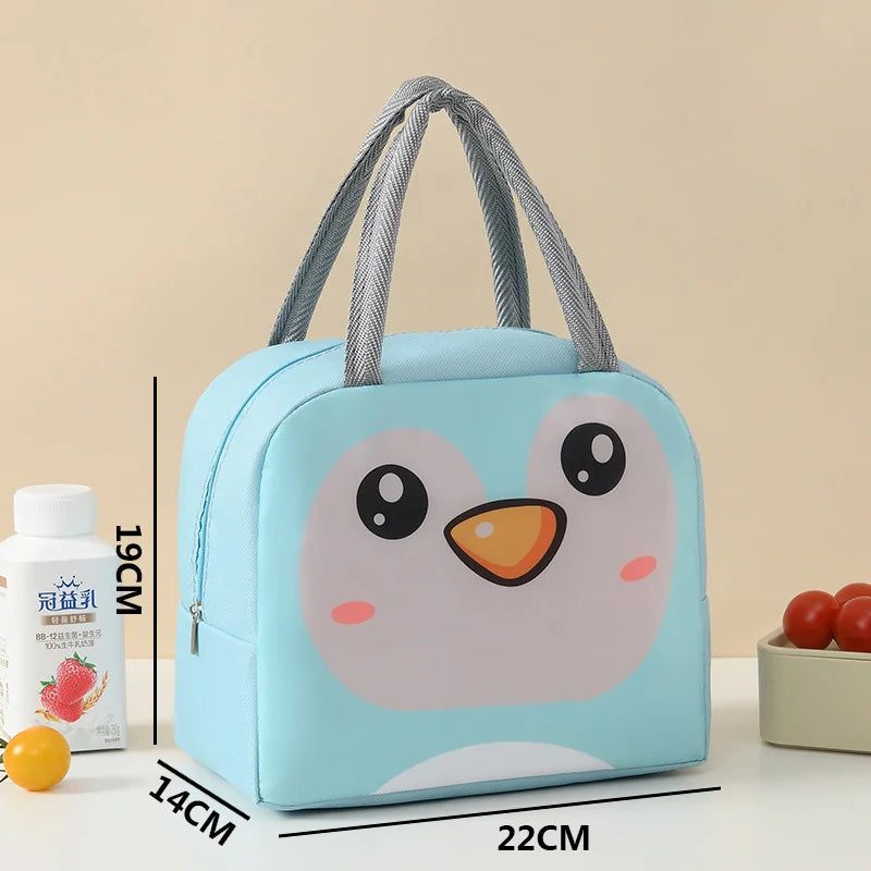 Cartoon Animals Thermal Lunch Bags For Children