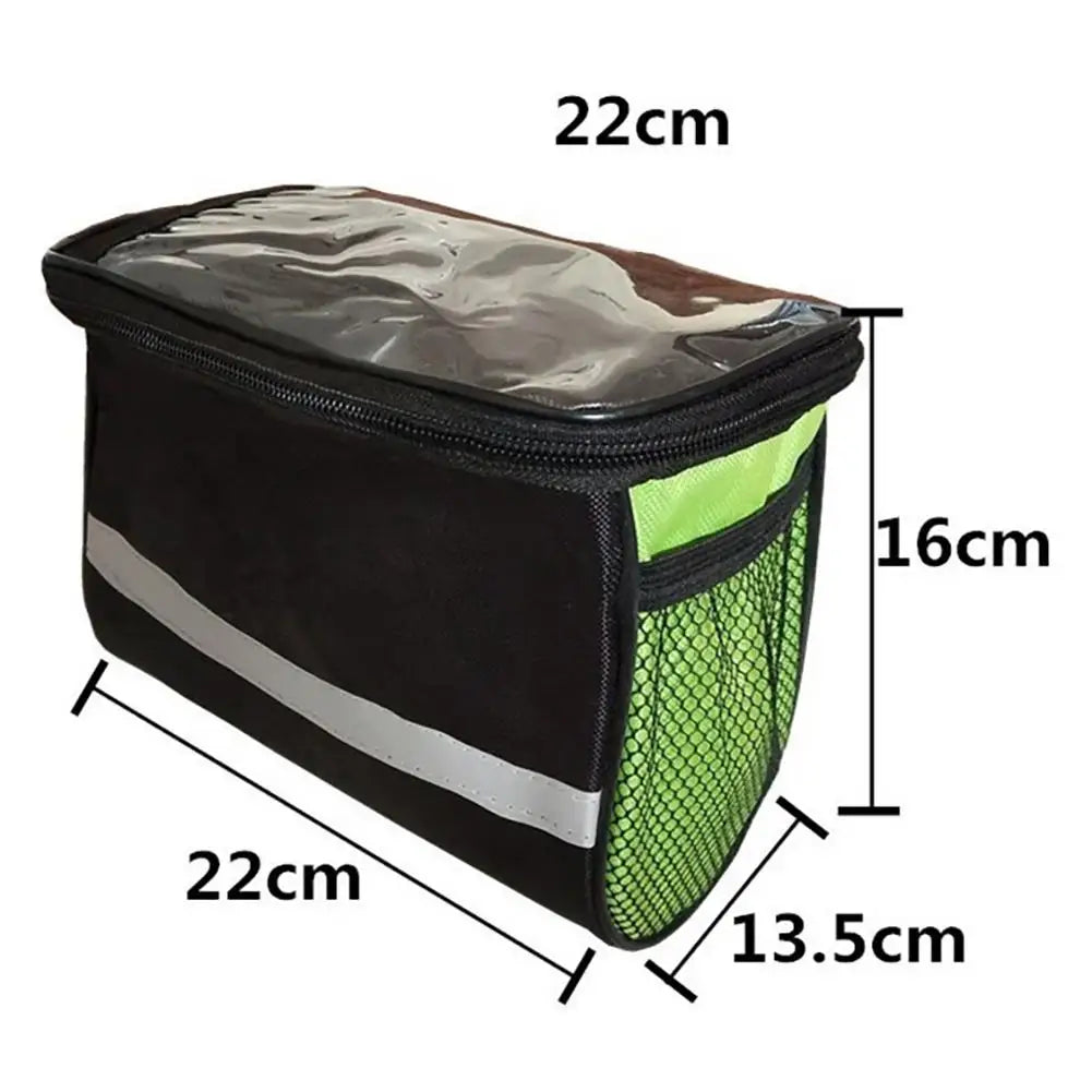 Bike Front Tube Bag Waterproof Reflective Strip Bicycle Handlebar Basket Pack Cycling Front Frame Pannier