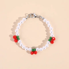 Makersland Cute Red Cherry Acrylic Children's Bracelet Necklace Set Girls Charm Gift Kid's Jewelry Accessories Wholesale