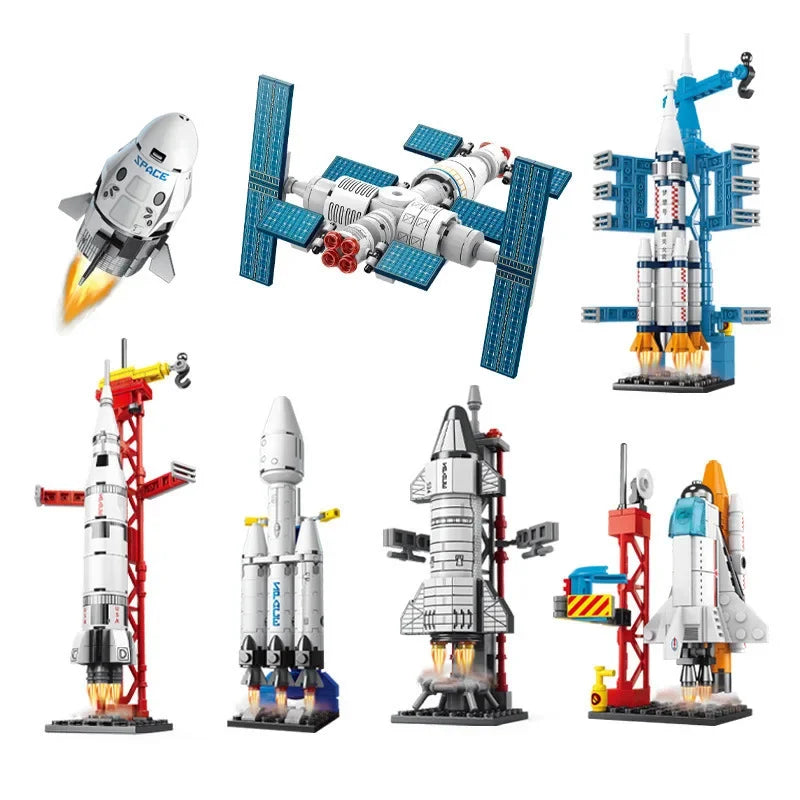 Creative Aerospace Series Building Blocks Space Rocket Craft Launch Center Station Base Set Bricks Toys