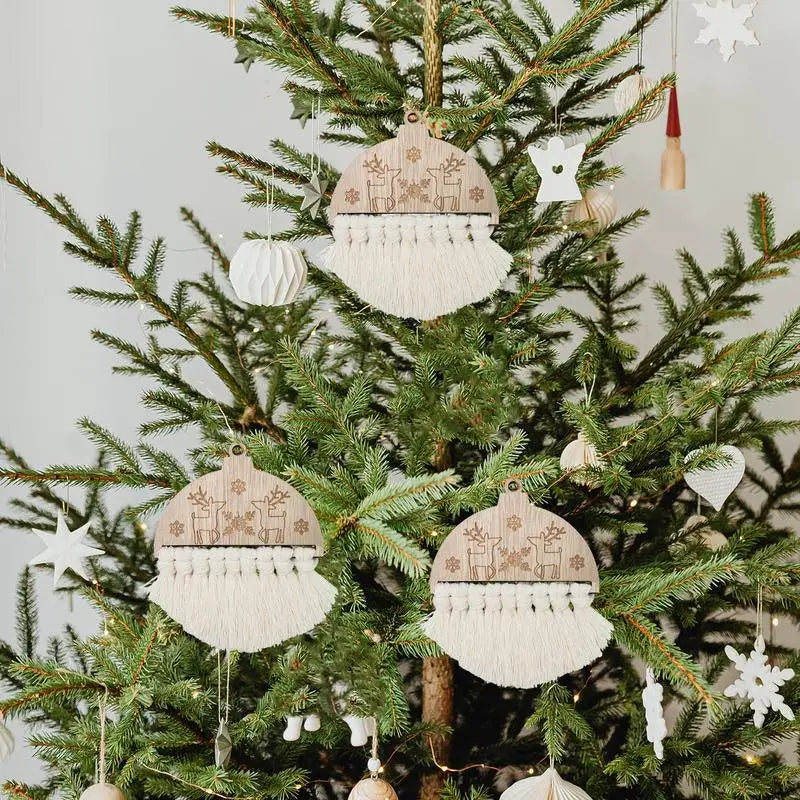 Macrame Christmas Ornaments Kit Holiday Crafts Macrame Christmas Macrame Woven Tree Making Kits  Wall Decor Creative