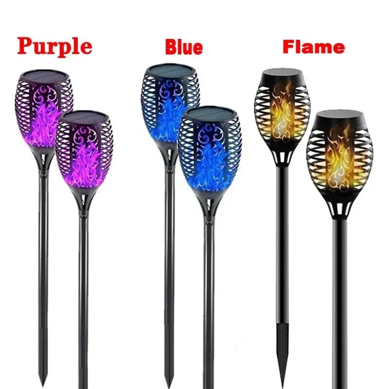 Solar Flame Torch Light Flickering Light Waterproof Garden Decoration Outdoor Lawn Path Yard Patio Floor Lamp