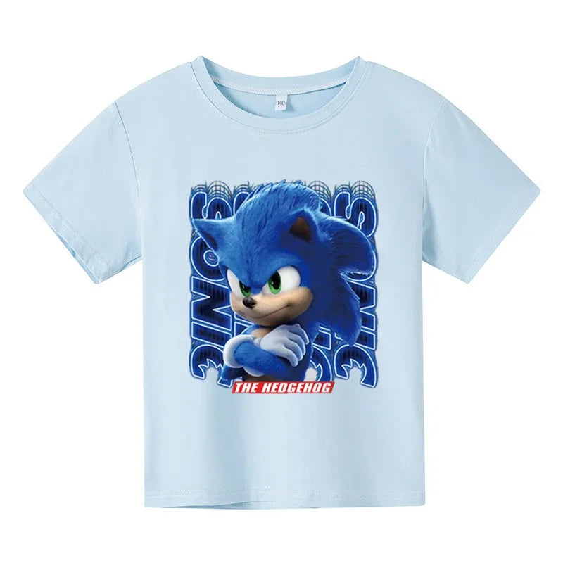 New Cartoon Cute Clothes Summer Kids Boys Sonic 2 T-shirt Printed short sleeve Baby Girls T-shirt Sonic Cotton Short Sleeve