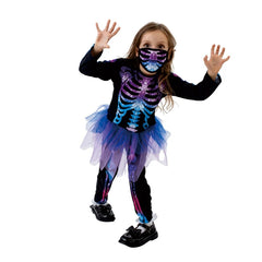 Halloween Children's Costume Performance Costume Anime Cosplay Masquerade Costume New Cos Skeleton Tight Dress Carnival Party