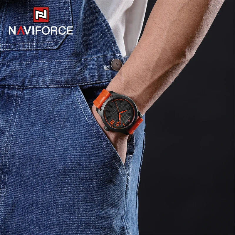 NAVIFORCE Top Luxury Brand Quartz Watch Men Silicone Strap Military Watches