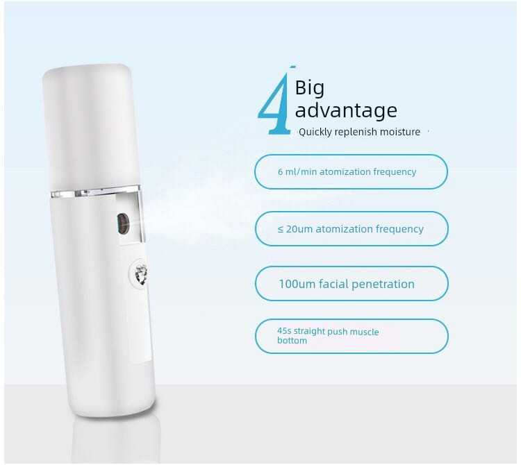 Moisturizing Spray Instrument Facial Vaporizer Nano Cold Spray Small Portable Replenishing Device