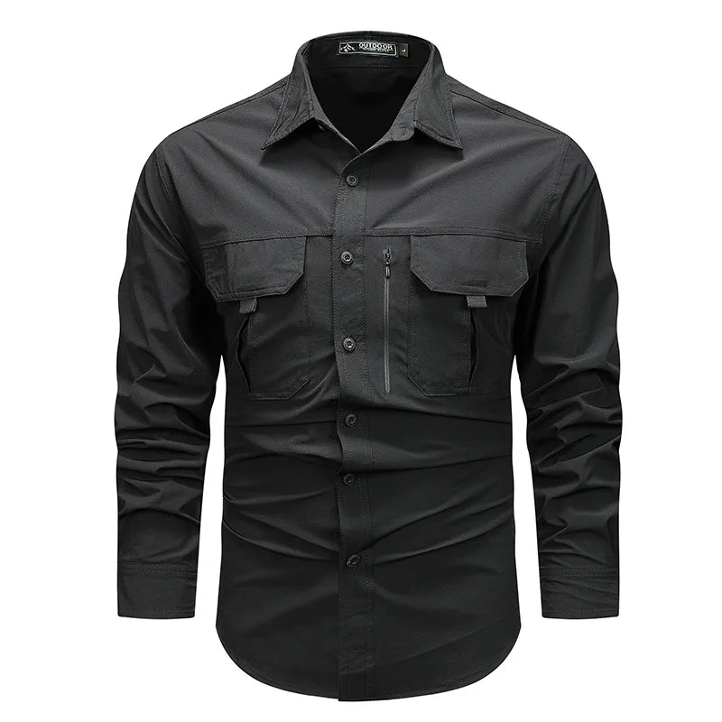 Men's casual loose long-sleeved shirt