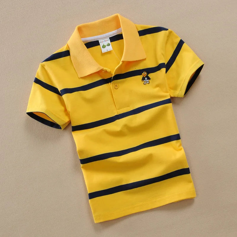 Summer Boys Polo Shirts Short Sleeve T-shirt For Kids Boy Bottom Solid Color Children Sweatshirts Baby Clothing