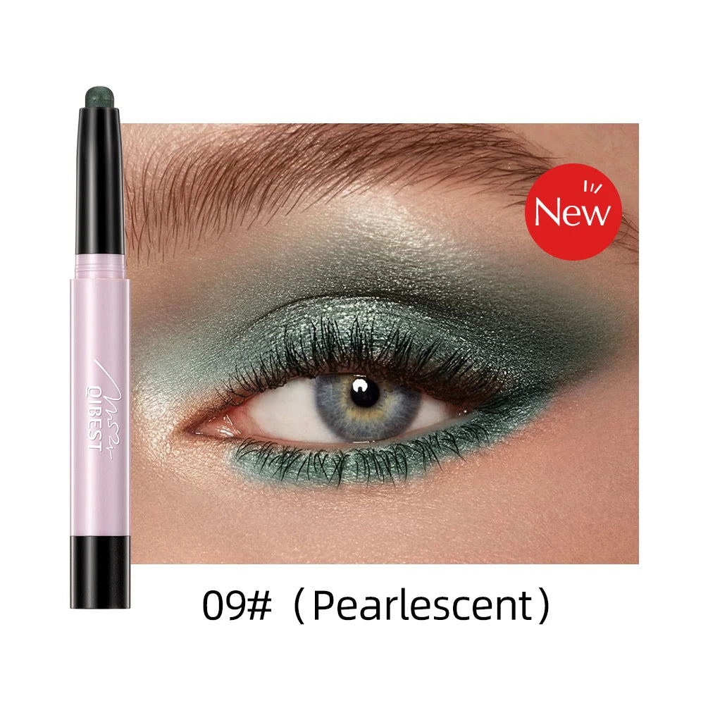 QIBEST Pearlescent Silkworm Eyeshadow Pencil Lasting Glitter Shiny Pigment Makeup