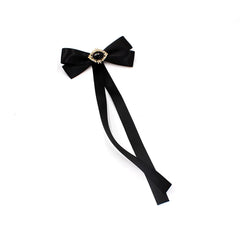 Crystal Ribbon Bow Tie Brooch Pins Women's College Style Uniform Shirts Daily Clothing Accessories Collar Flowers Bow-tie