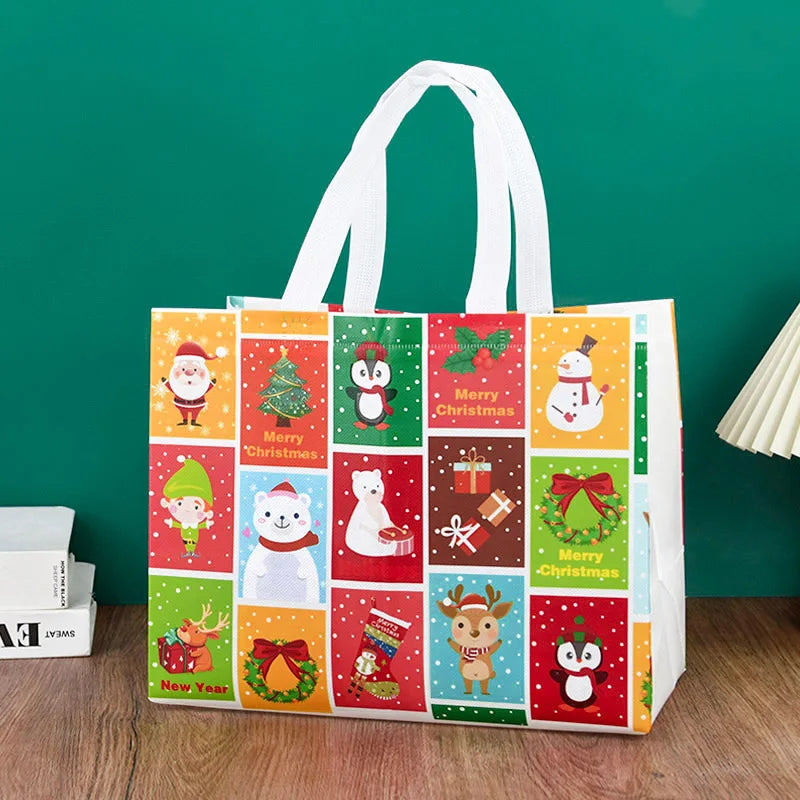 Merry Christmas Gifts Bags Santa Elk Non-woven Candy Gift Packaging Tote Bag Xmas New Year Party Decor Noel Shopping Pouch