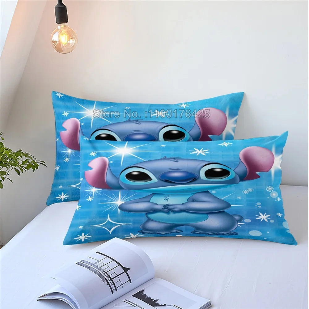 Hot Lilo Stitch Bedding Set Boys Girls Decorate Bedroom  Cover Pillowcases for Kids Gifts