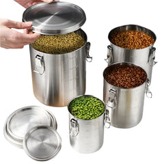 Stainless Steel Tanks Sealed Pasta Fruit Cereal Multigrain Tea Coffee Kitchen Food Storage Containers