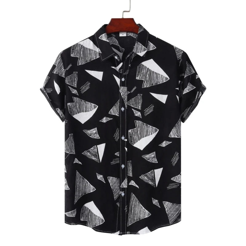 Shirts Men's Clothing Free Shipping Oversize Shirt Man Tiki Beach Fashion Blouses Social T-shirts