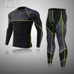 Men's Winter Thermal Underwear Set Gym Clothing Running Man Long Johns Compression tights Suit Gym Man Sport Pants S-XXXXL