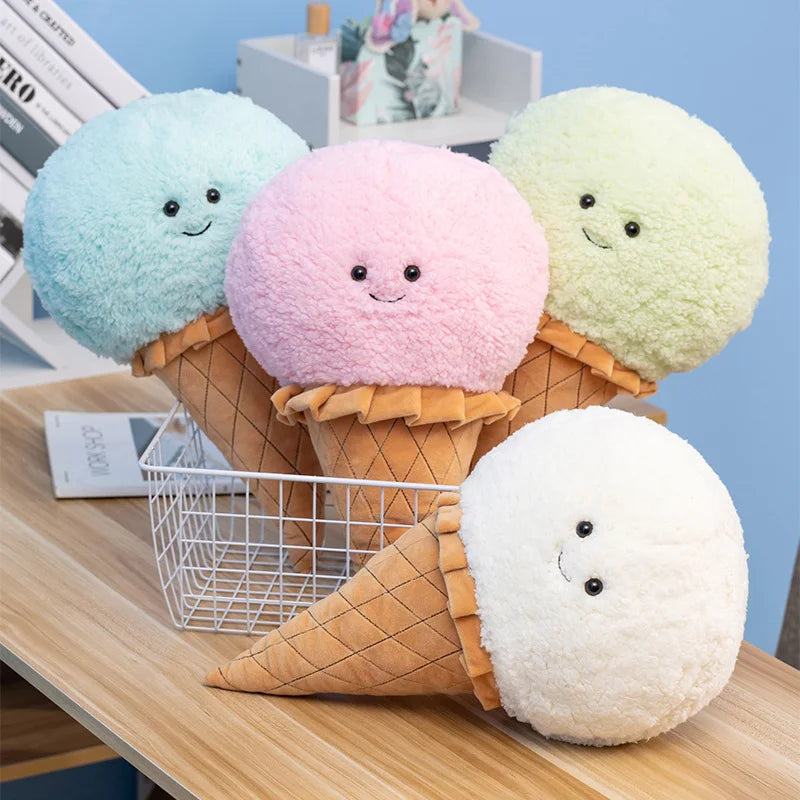 Ice Cream Plush Toy Kawaii Plushie Dessert Food Stuffed Soft Kids Toys Pillow