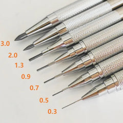 0.3 0.5 0.7 0.9 1.3 2.0 3.0mm Mechanical Pencil Full Metal Art Drawing Painting Automatic Pencil with Leads Office School Supply