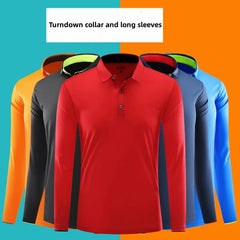 Long-Sleeved Polo Shirt Quick-Drying Sport T-Shirt Breathable Summer Wear Jersey