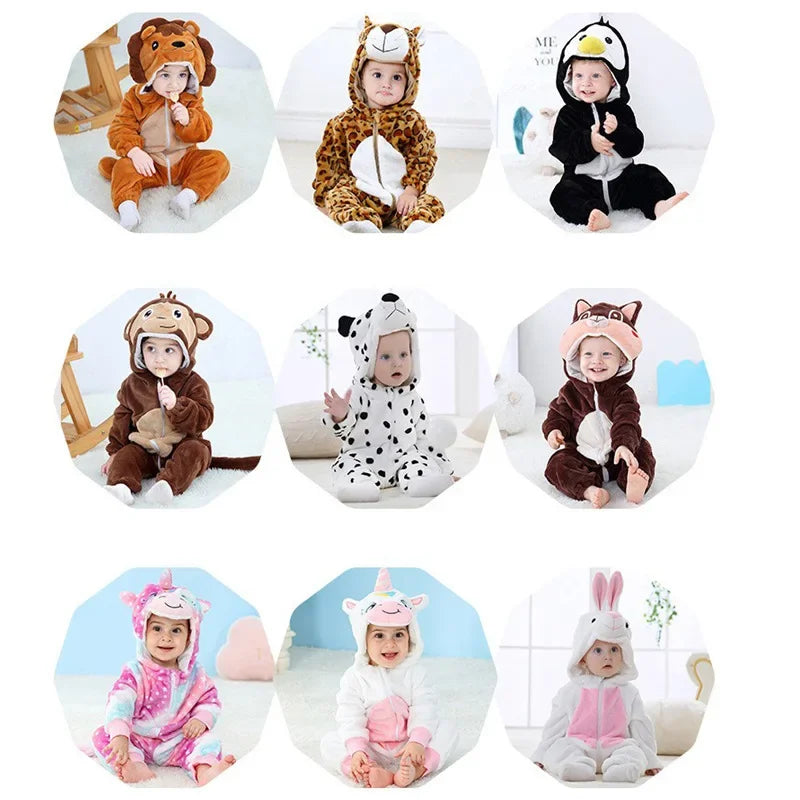 Baby Rompers Winter Kigurumi Lion Costume For Girls Boys