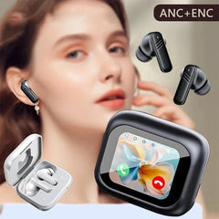 Touch Screen Headphone ANC Bluetooth5.4 Noise Cancelling Earphone Wireless In Ear ENC Earbuds