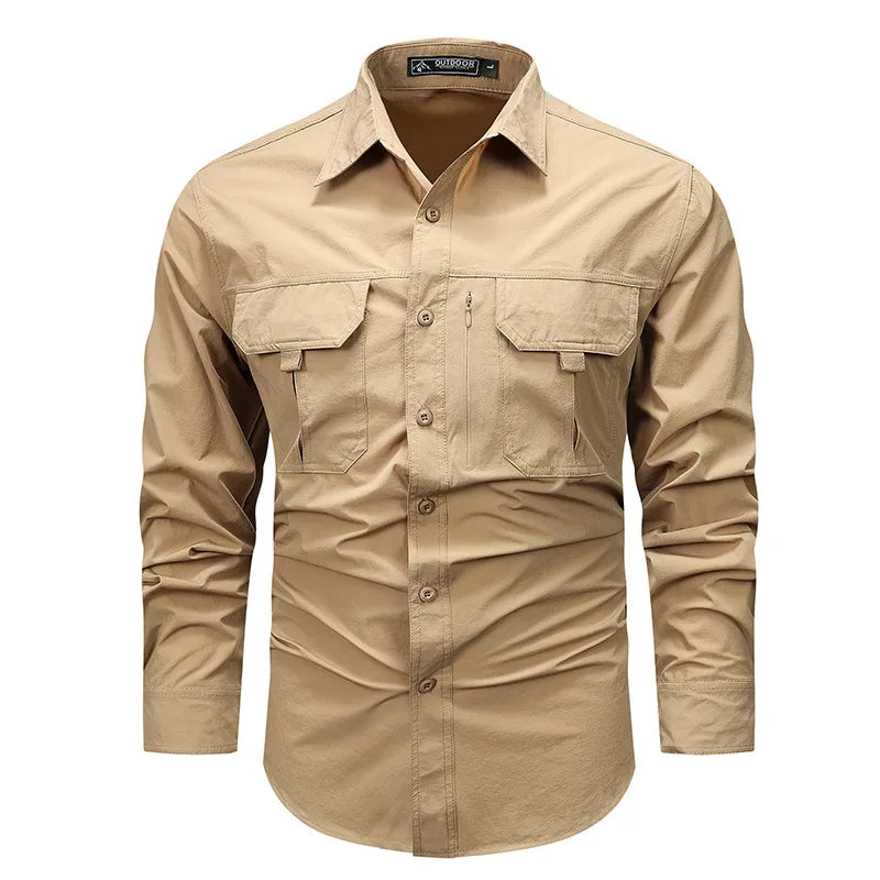 Men's casual loose long-sleeved shirt