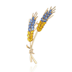 Women Brooches  Rhinestone Ear of Wheat Lapel Pins Luxury Jewelry Accessories