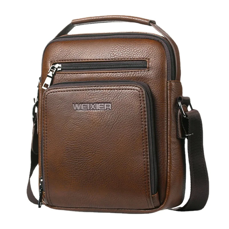 New Men's Crossbody Bag High Quality PU Multi functional Men's Shoulder Bag