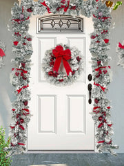 Christmas decoration 40CM flower wreath hanging upside down with water droplets on the door