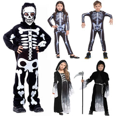 Halloween Party Skull Skeleton Costumes Kids Child Scary Monster Demon Devil Ghost Grim Reaper Costume for Boys Girls