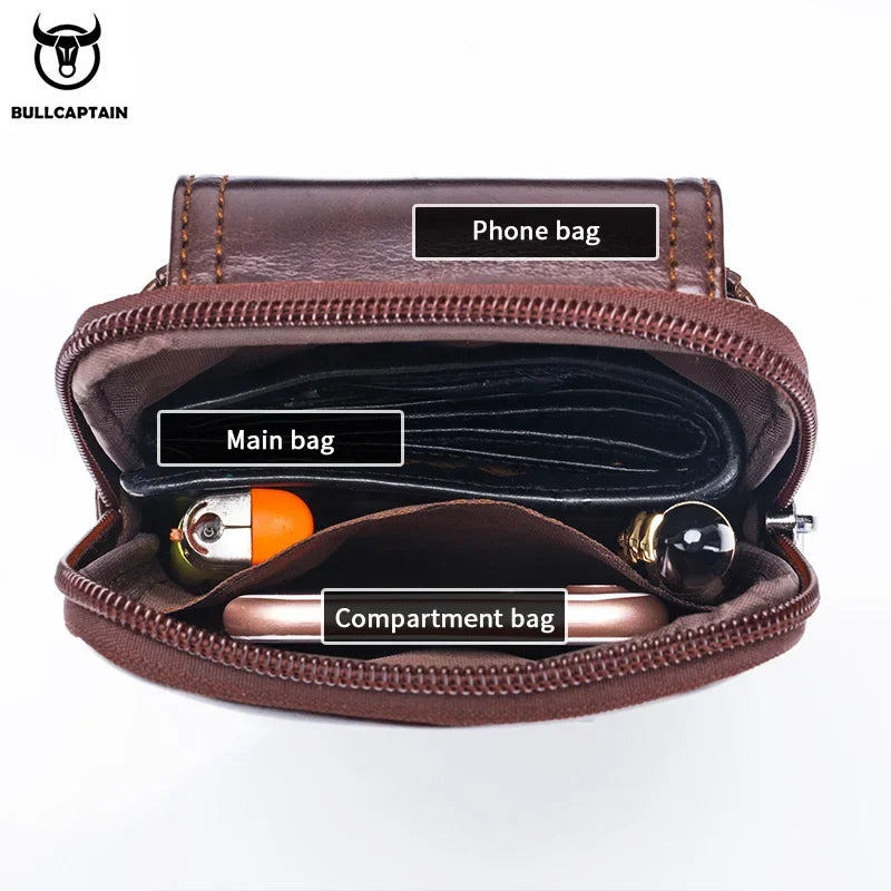 MEN'S Leather BELT WAIST Bag Military Fanny PACK Molle Small Money Phone WAIST PACK Bum Pouch PURSE