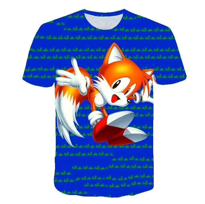 T-shirtChildren's Clothes Sonic 3D for Kids Boys and Girls Cartoon Printing Animation Cosplay Clothing Accessories