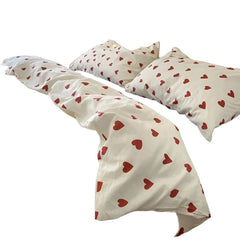 Ins Style Bedding Set Fashion Solid Color Washable Duvet Cover Without Comforter Pillowcases