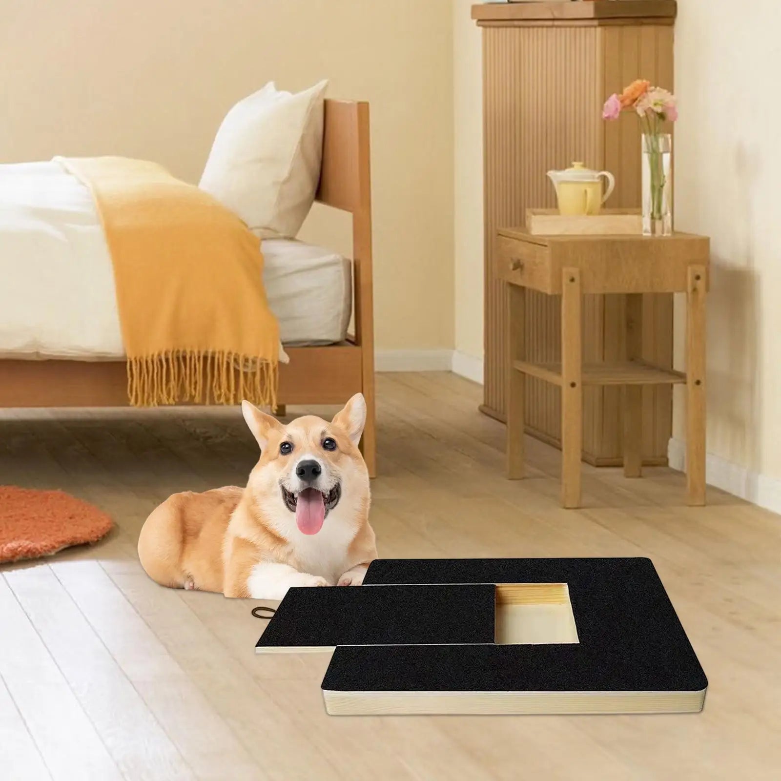 Dog Scratch Pad Dog Scratch Board Pet Grooming Wooden Interactive Pet Toy Nail Care Furniture