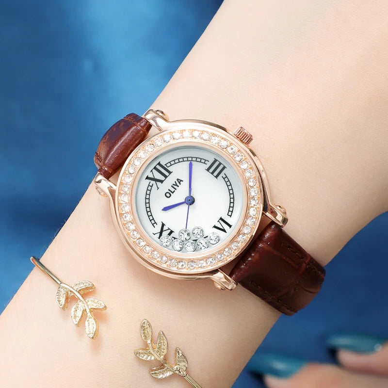 Simple natural women's watch full of diamonds waterproof popular fashionable new premium light luxury brand confession