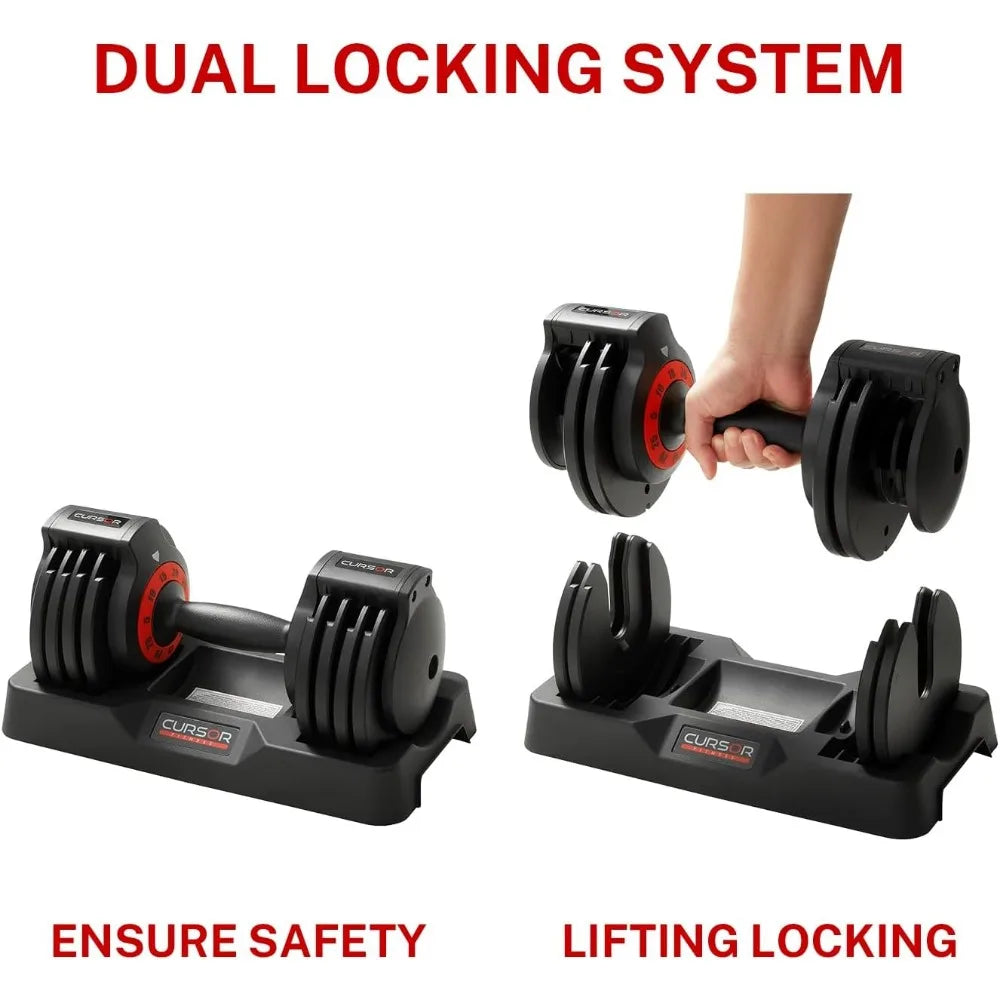 Quick Adjustable Weights Dumbbells, 25lbs Home Weight Strength Training