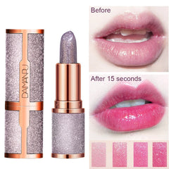 Temperature Color Changing Glitter Lipstick Waterproof Long Lasting Moisturizing Velvet Matte Lips Makeup