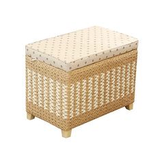 Japanese-style Storage Stool, Woven Storage Step Stool, Rustic Home Foot Stool