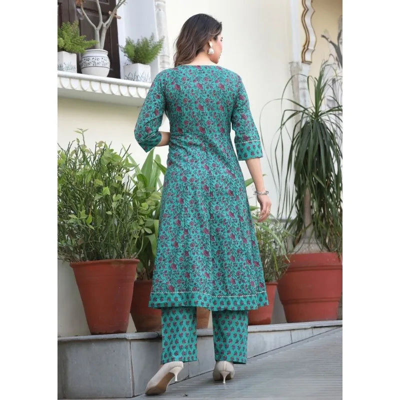 Salwar Kameez Pakistani Indian Wedding Wear Cotton Fabric Printed Anarkali Dress